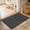 Black, variant on Beige Solid Washable Small Entryway Area Rugs 2'x3', Minimalist Cloth Cream Khaki Linen Texture Rustic Washable Throw Rug Non-Slip Sturdy Edge Binding Carpet for Front Door Floor Room Entry