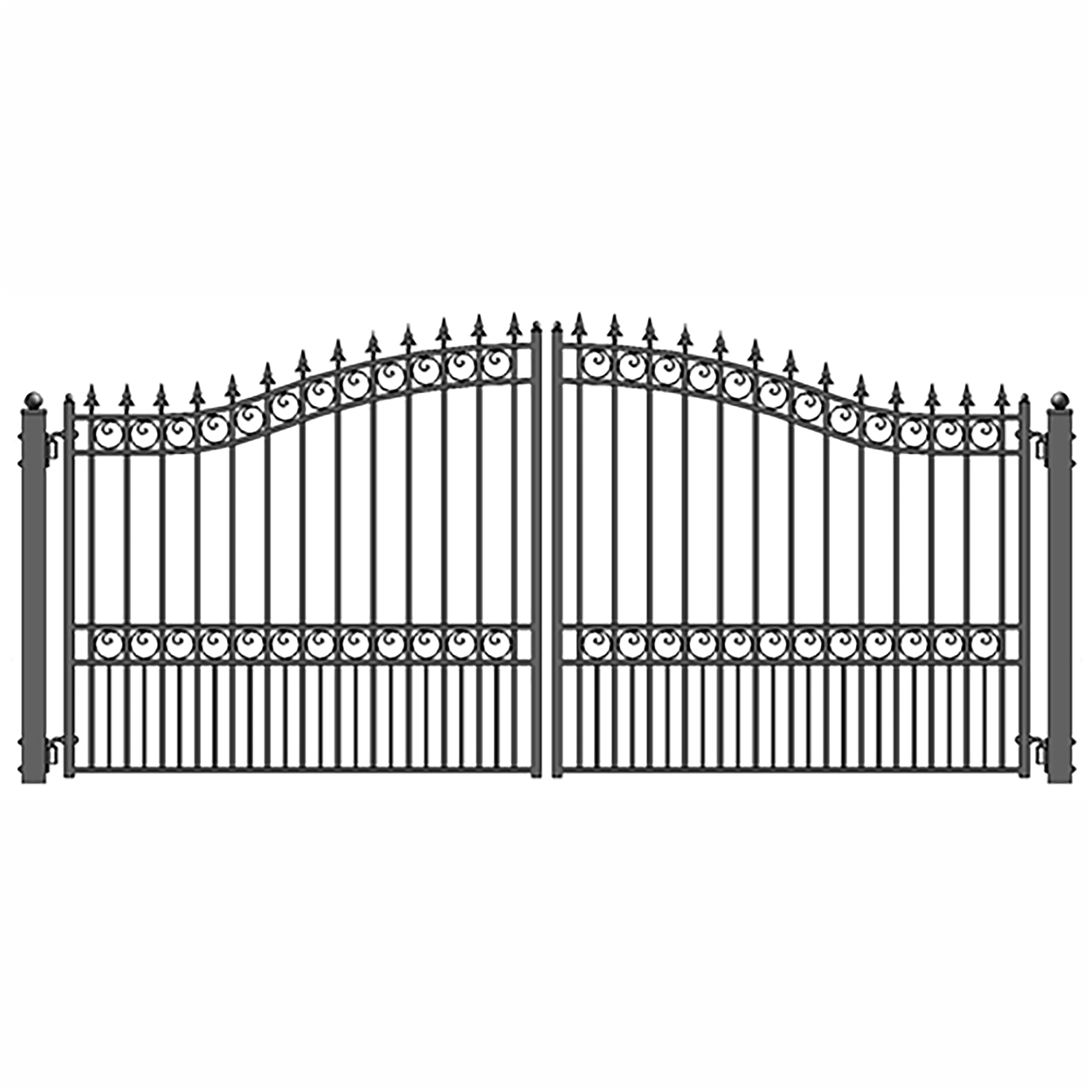 ALEKO Post 9 feet with Hinges for Dual Swing Driveway Iron Gates 