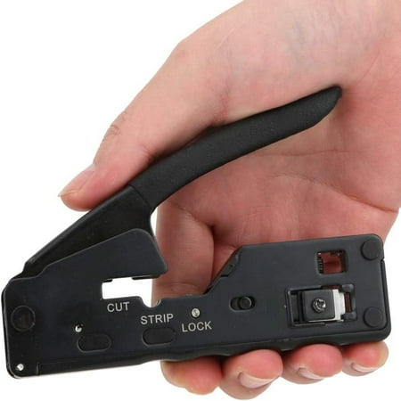 

High-Quality Professional Black Wire Stripper - Essential Versatile Cable Crimping Tool with Heavy Duty Cutters and Benders - Premium Precision Cat-5 Cat-6 Cat-7 Network Wires Wire Stri