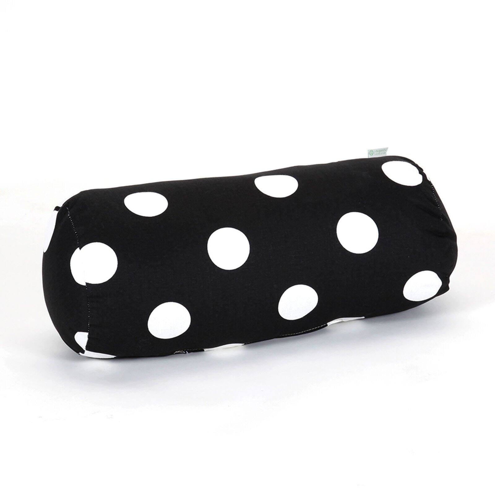 Majestic Home Goods Decorative Black Large Polka Dot Round Bolster
