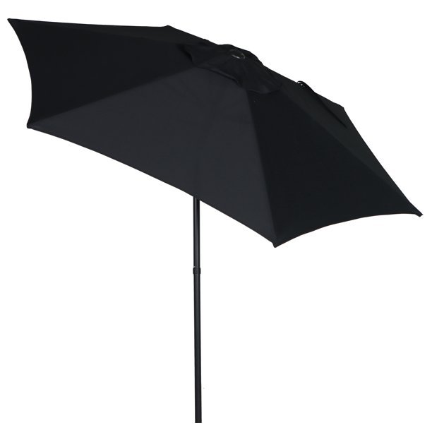 Mainstays 7.5ft Rich Black Round Outdoor Tilting Market Patio Umbrella