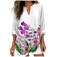 thumbnail image 1 of WZXFASHION Chemise à Col en V pour Femmes Boho Blouse Multi-Style Manches Longues Graphique Fantaisie Grande Taille Chandail à Enfiler Hauts pour Femmes Rabais de 50 % Liquidation Chemises pour Femmes, 1 of 4