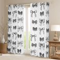 thumbnail image 2 of jejeloiu Kawaii Bow Ribbon Blackout Curtains Set of 2 (52x84 Each),Gray Cute Bowtie Window Curtains For Girls Teens, 2 of 6