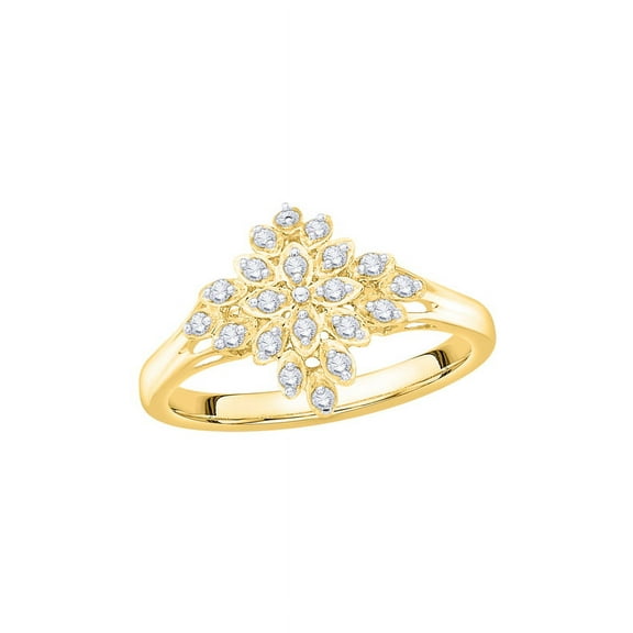 Diamond Fashion Ring in 14K Yellow Gold (1/5 cttw) (I-Color, SI3/I1-Clarity) (Size-5.5)