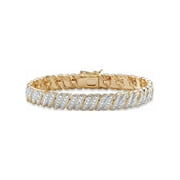 PalmBeach Jewelry S-Link Bracelet Diamond Accent 008 ct tw in 14k Yellow Gold, 7" or 8"