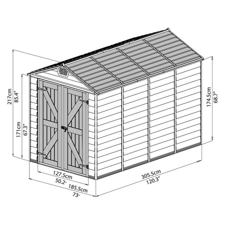 Skylight Shed Kit, 6' x 10', Tan - Walmart.com