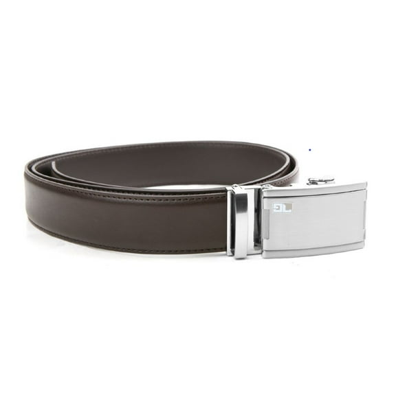 Tour Gear Cut to Fit Men's Leather Golf Belt,  Black Strap/Silver Buckle -