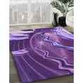 thumbnail image 3 of Ahgly Company Machine Washable Indoor Square Transitional Heliotrope Purple Area Rugs, 7' Square, 3 of 7