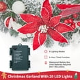 thumbnail image 5 of 6ft Battery Operated Pre-Lit Christmas Garland with 20 LED Lights, Flowers, Balls & Berries for Indoor Outdoor Xmas Decor, 5 of 7