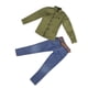 thumbnail image 1 of Conjunto de Camisa de Manga Larga y Jeans Zulema 1/6 Escala Verde Militar, 1 of 8
