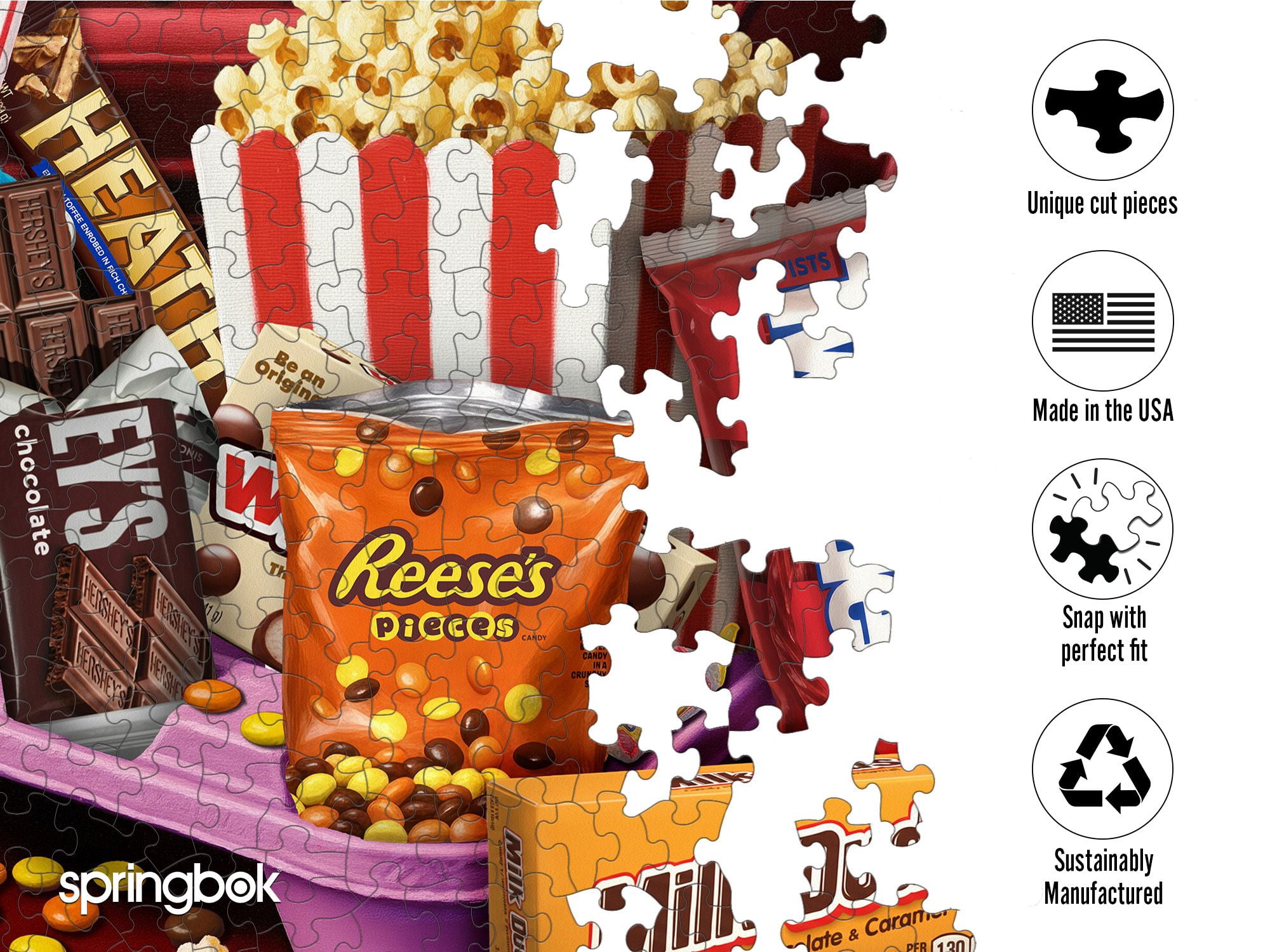Springbok Hershey's Movie Night Treats 1000 Piece Jigsaw Puzzle for Adults - Poster Now Included