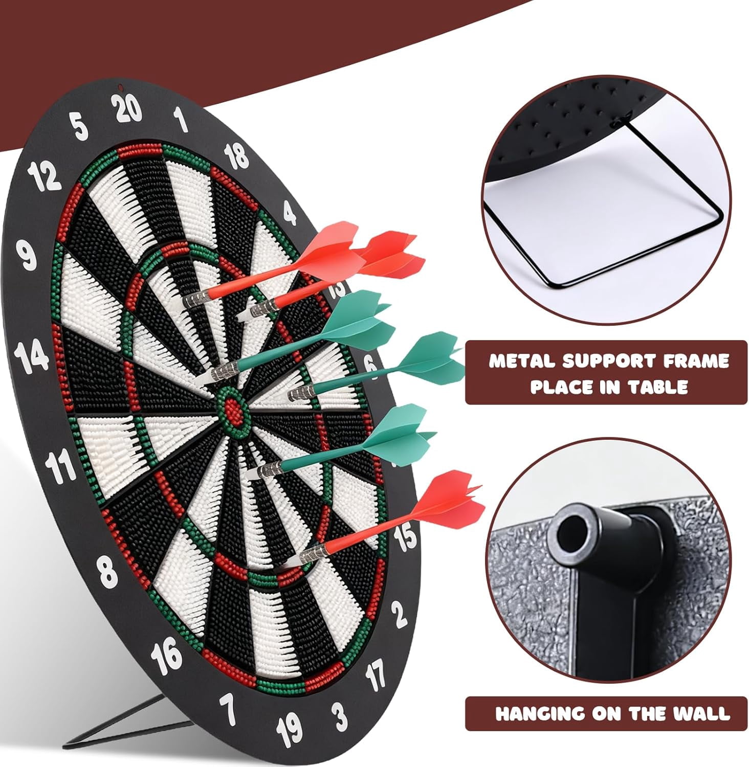Dart Board For Adults And Kids, Professional Dartboards With 12Pcs Safety Darts, Perfect Dart Game Gifts For Christmas, Parties, Birthdays, Or Celebrations