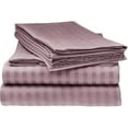 thumbnail image 2 of 600 Thread Count 100% Egyptian Cotton Sleeper Sofa Bed Sheet Set Stripe Full Size (54"x 72"x 7" ) with 4 -PCS Fitted Straps Color Taupe, 2 of 5