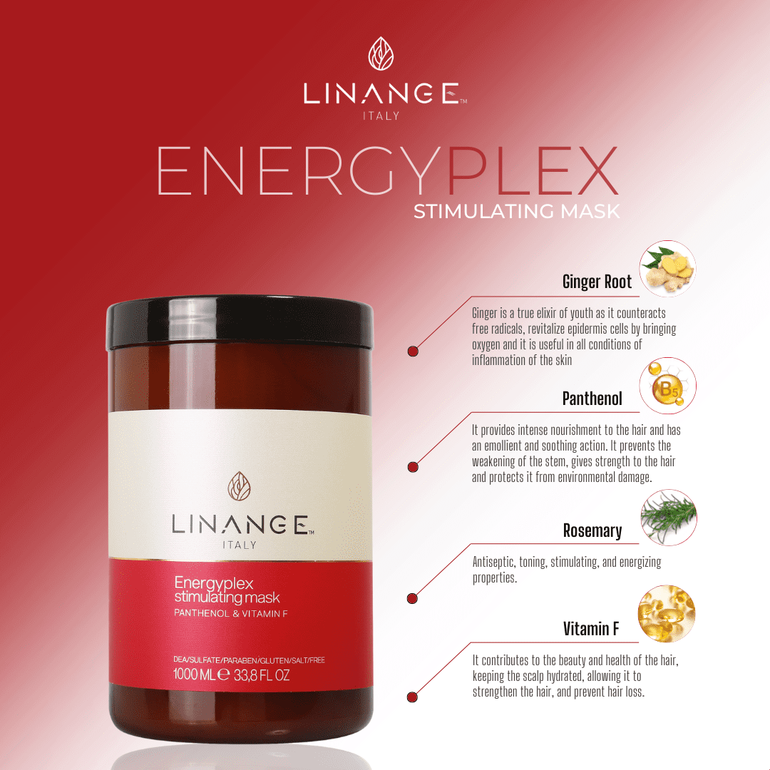 Linange Energyplex Stimulating Mask - Revitalizing Solution for Weak, Brittle Hair, 1000ml