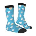 thumbnail image 3 of Uemuo Cute Healthy Teeth Pattern Women's Crew Socks, Soft Durable Breathable Moisture-Wicking with Odor Control Cotton socks, 3 of 9