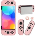 thumbnail image 1 of KOMI Switch OLED Case for Nintendo Switch OLED Model, Dockable Cover Soft TPU Protector Case for Switch OLED Grips & Console and Accessories with 2 Pcs Thumb Caps, Pink, 1 of 5