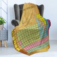 thumbnail image 4 of Periodic Table Soft Flannel Fleece Throw Blanket, Chemistry Elements for Classroom Geek Science Lovers Vintage Style Print, Cozy Plush for Indoor and Outdoor Use, 50" x 60", Multicolor, by Ambesonne, 4 of 5