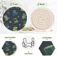 thumbnail image 4 of WOBOGO St Patricks Pattern with Hats and Shamrocks Coil Coasters Set of 6 Minimalist Cotton Woven 3.94 inch Non-Slip Insulated and Absorbent Home Accessories., 4 of 7
