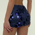 thumbnail image 4 of qucoqpe Sequin Skirt for Women Sparkly Stretchy Bodycon Mini Skirts Night Out Party Skirts, 4 of 5