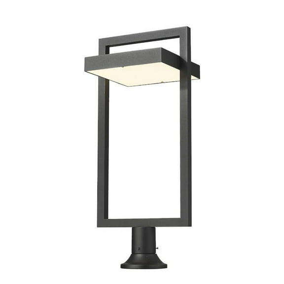 27W 1 Led Outdoor Pier Mount Lantern In Contemporary Style 11.75 Inches Wide By 32.5 Inches High Z-Lite 566Phxlr-553Pm-Bk-Le