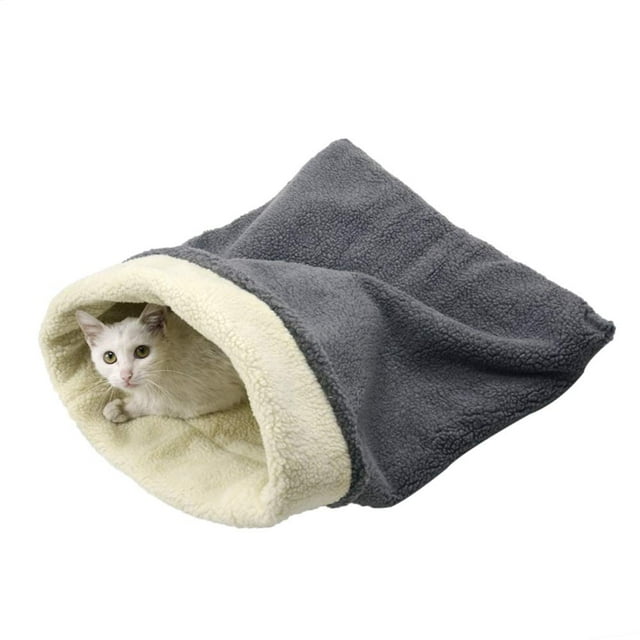 Cama para gatos, saco de dormir tipo cueva, alfombrilla para mascotas, almohadilla autocalentable, saco para gatos y perros pequeños