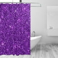 thumbnail image 2 of Honeii Purple Glitter Print Shower Curtain 72x72in,Bathroom Curtain,Waterproof Fabric Shower Curtain Set with Hooks, 2 of 5
