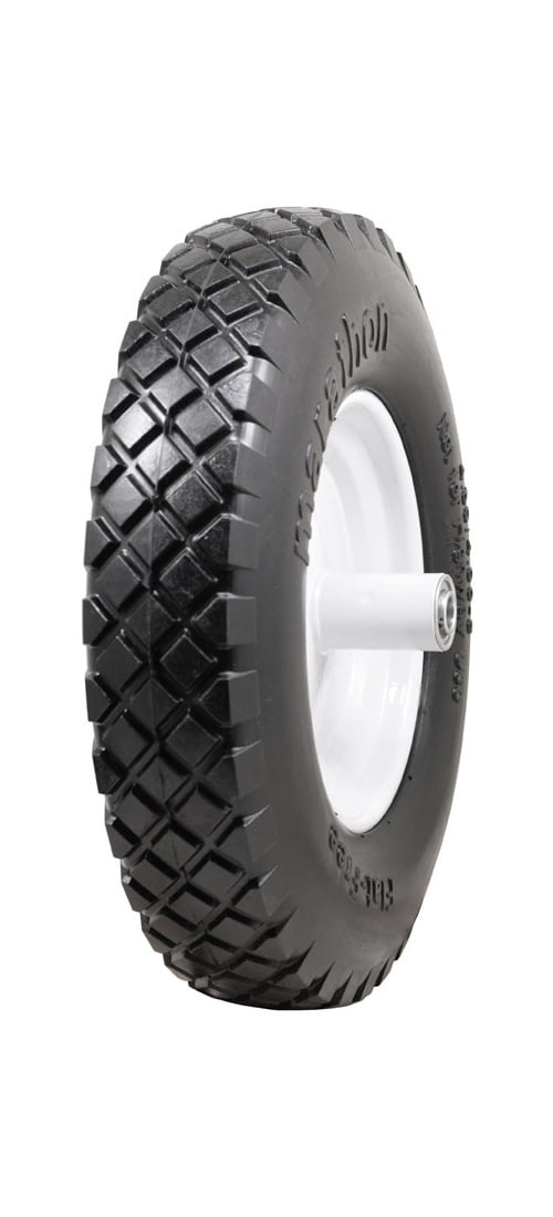 Marathon Tire 4.80/4.00-8, 6 Inch Centered Hub Flat Free Knobby Replacement Tire