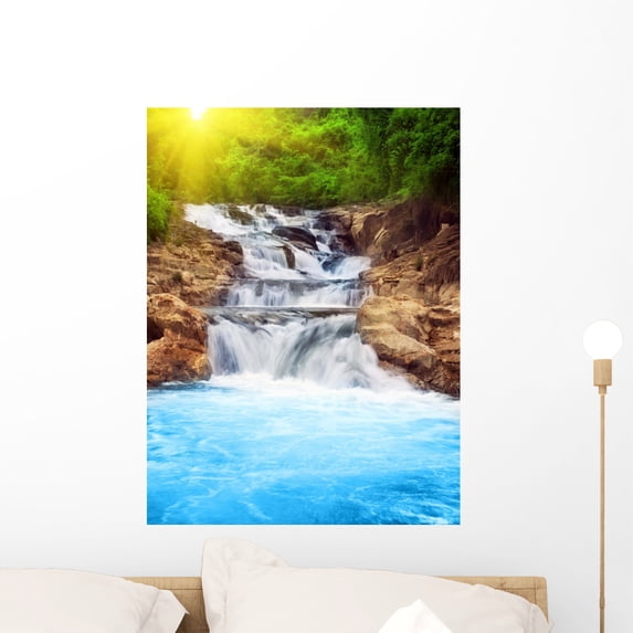 Waterfall Wall Mural by Wallmonkeys Peel and Stick Graphic (24 in H x 18 in W) WM71944