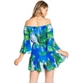 thumbnail image 3 of Flying Tomato Women's Off Shoulder Tropical Summer Romper (Blue, Small), 3 of 4