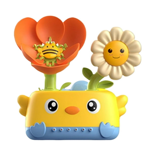 Juguetes de baño para bebé, bañera, juguete acuático, decorativo, portátil, interactivo, colorido Flor de naranja