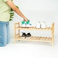 thumbnail image 4 of PJ Wood Stackable Wood Shoe Rack Organizer Shelf Closet Entryway Bedroom, Natural, 4 of 11