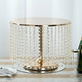 thumbnail image 3 of BalsaCircle 12" Crystal Pendants Metal Cake Stand Gold, 3 of 6