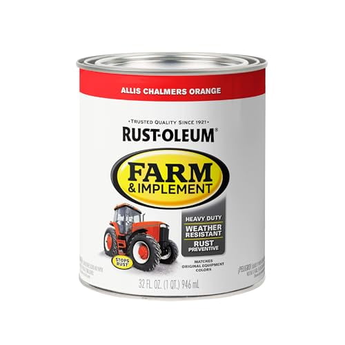 Rust-Oleum 280156 Farm & Implement Enamel Paint, Quart, Allis Chalmers Orange, (Pack of 1)