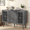 thumbnail image 4 of Aukfa Wood Accent Cabinet, Sideboard Storage CabinetW/ 2 Door for Hallway Entrance Home Decor,Gray, 4 of 7