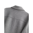 thumbnail image 6 of Women'S Coats Lapel Cropped Jacket Button Down Casual Varsity Jacket with Pockets Gray M, 6 of 9