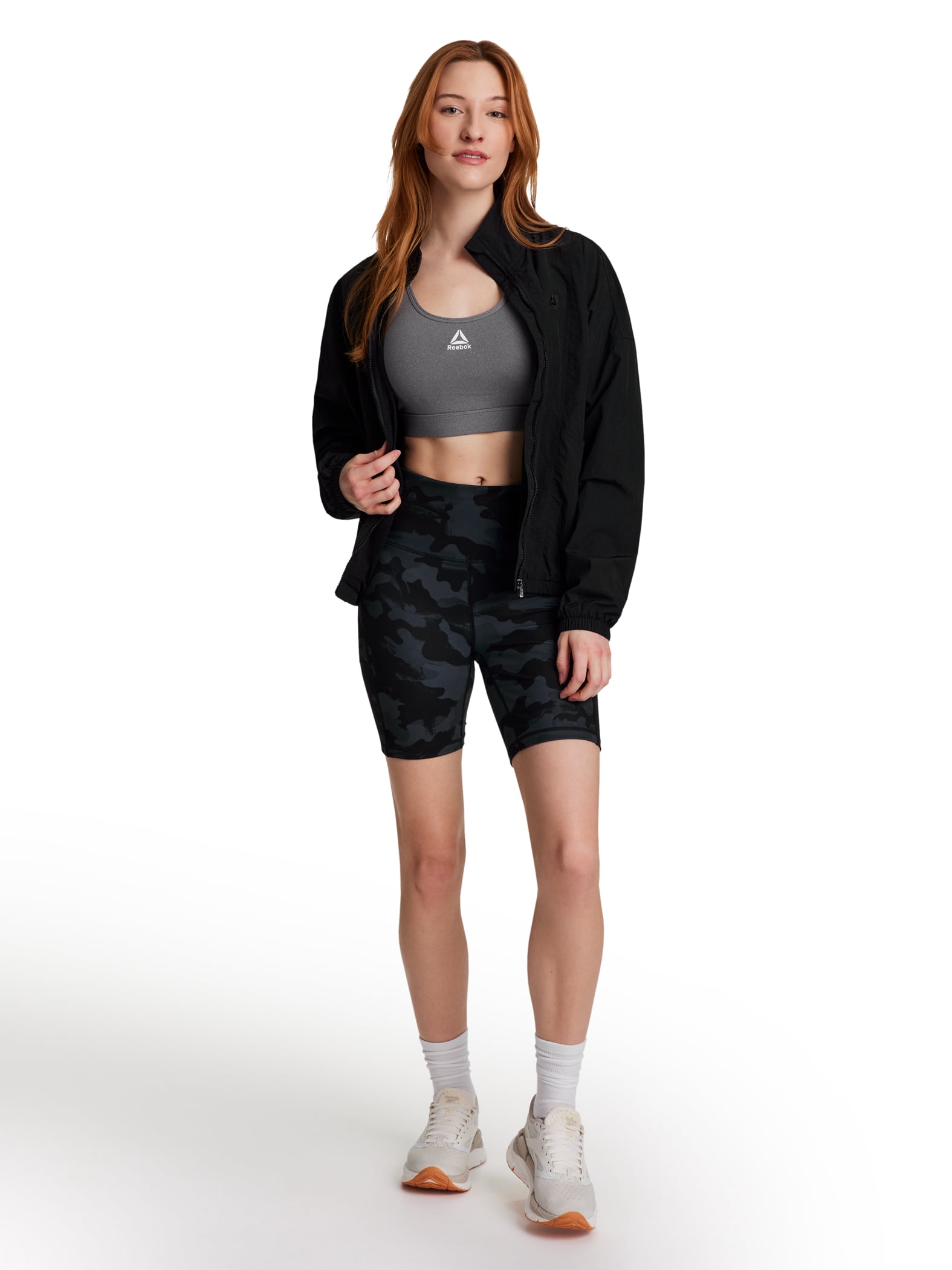 Reebok Women's and Women's Plus Medium Impact Stronger Sports Bra with Mesh Panel and Removable Cups, Sizes XS-4X