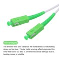 thumbnail image 3 of Unique Bargains 1Pcs 49.2Ft Single Mode Simplex OS2 Fiber Optic Cable LSZH SC/APC-SC/APC Armored Jumper Optical White with Adapter, 3 of 5