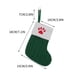 thumbnail image 2 of Bolsa de regalo de lana con bordado de huella de perro y copo de nieve, calcetín navideño verde con caramelos, bolsa de regalo plegable y portátil, estilo calcetín de punto, tela de alta, 2 of 6