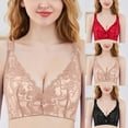 thumbnail image 2 of JGTDBPO Front Closure Bras For Women No Underwire Plus Size Full Coverage Bras Beautiful Back Thin Underwear Wireless Minimizer Bra Everyday Bra, 2 of 7