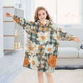thumbnail image 5 of FORMRS Wearable Blanket Hoodie with Sleeves for Kids Cozy Flannel Sweatshirt, Sunny Blooms, 5 of 7