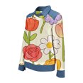 thumbnail image 5 of QASIEATN Long Sleeve Tops for Women Casual Lapel Denim Stitching Pullover Sweatshirt Spring Fall Fashion Clothing, 5 of 8