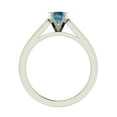 thumbnail image 3 of 0.42 CTTW Blue Diamond Round Cut Diamond Engagement Ring Cathedral Style 14K White Gold, 3 of 5