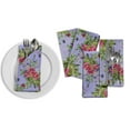 thumbnail image 2 of "S4Sassy Blue Leaves & Peony Floral Tea Party Table Linen Printed Washable Napkins Set 22 x 22""(Pack of 6)", 2 of 8