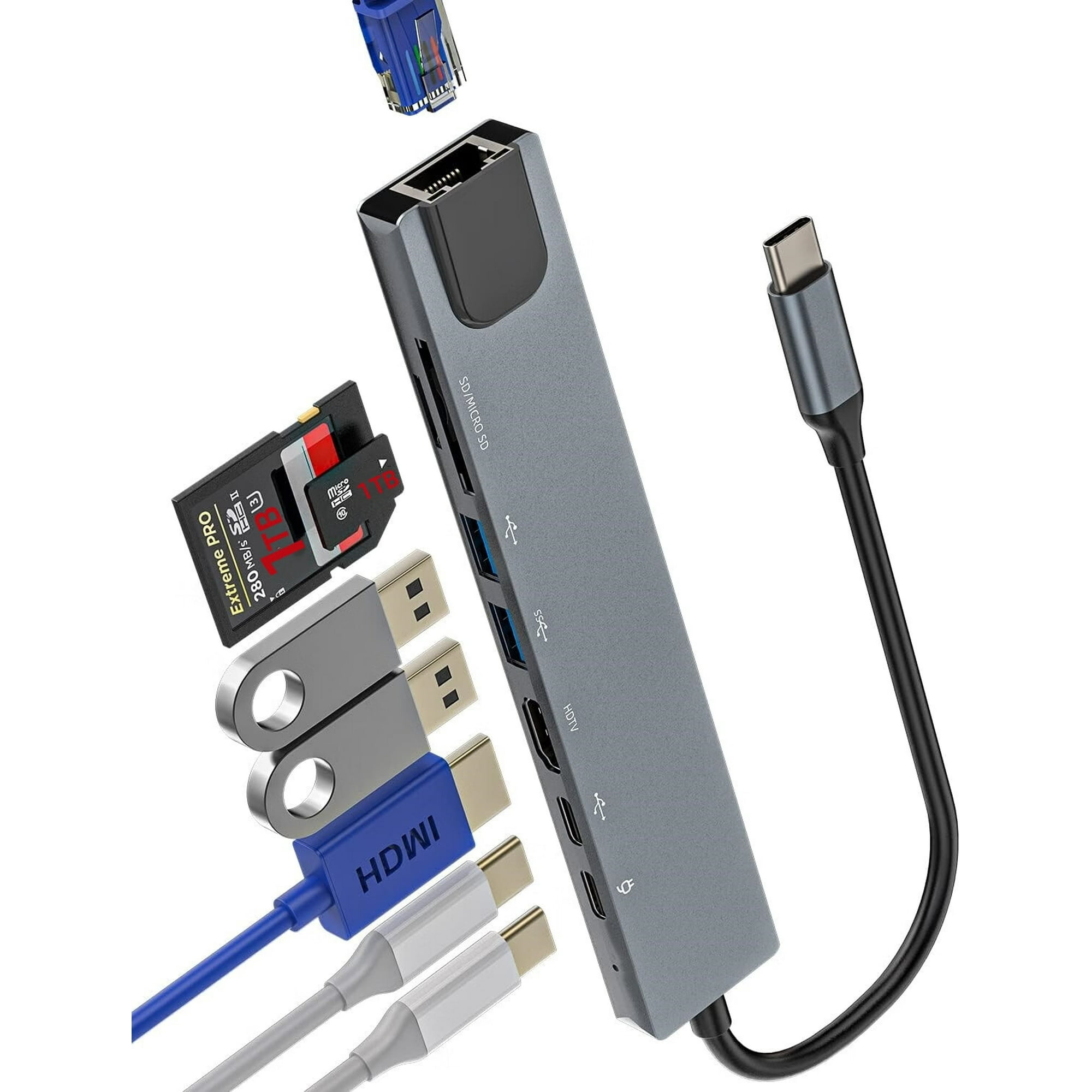 USB C Docking Station HDMI Monitor,USB C to HDMI Adapter with 1 HDMI Ports,8 in 1 Computer Multiple Monitor Hub Adapter