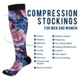thumbnail image 2 of FORMRS Womens Knee High Socks Casual Long Thick Travel Daily Wear, 2 Pairs, Colorful Art Flowers, 2 of 6