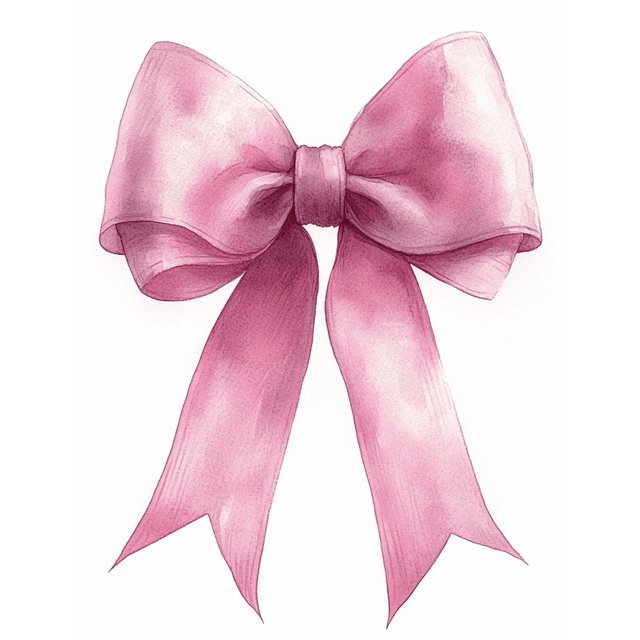 Qisvanset Framed Canvas Wall Art, 12x16 Inch Pink Bow Coquette Girl Nursery Watercolor Print