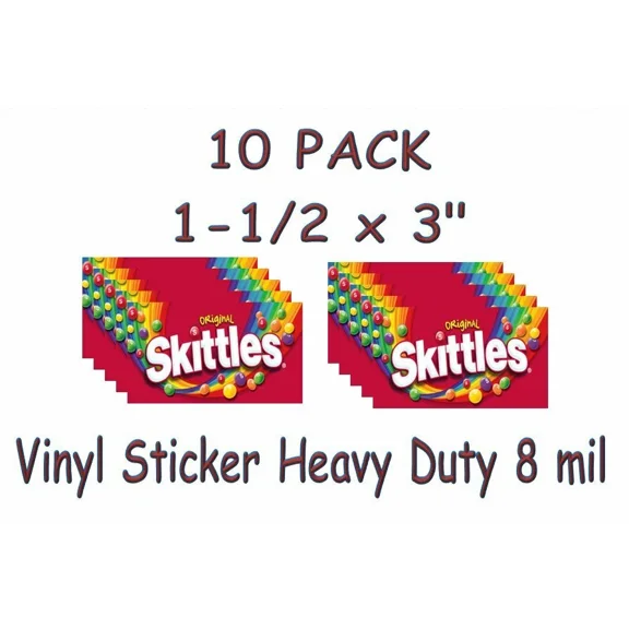 10 Pack Vinyl Sticker 1.5 X 3 Bulk Vending Candy Machine Labels