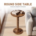 thumbnail image 3 of CONCETTA Modern Round Side Table, Accent End Table with Solid Wood Spindle, Small Drink Stand for Living Room, Bedroom, Couch, Office, Brown, 3 of 10