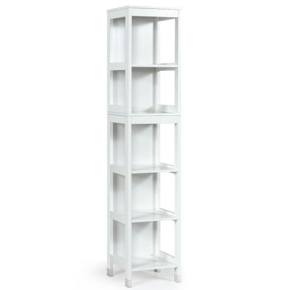 Resenkos 5-Tier Multifunctional Bathroom Floor Cabine Storage with 2 Drawers, Bathroom Cabinets for Entryway Storage, Home Office Furniture