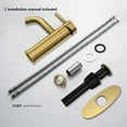 thumbnail image 7 of Brushed Gold Bathroom Faucet Modern Single Handle Bathroom Sink Faucet Single Hole Lavatory Vanity Faucet with Pop-up Drain and Water Supply Lines, 7 of 7